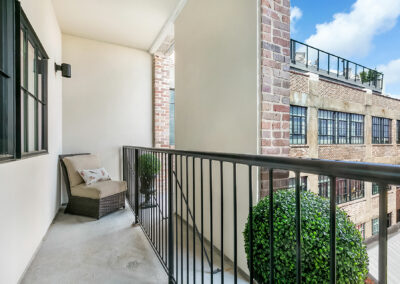 residence balcony at The Annex apartments in New Orleans