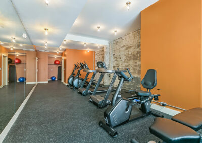 resident fitness center at The Annex apartments in New Orleans