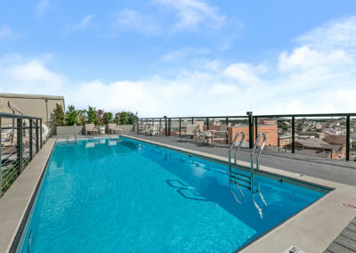 resident rooftop pool at The Annex apartments in New Orleans